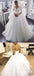 Romantic Ball Gown Sweetheart White Tulle Wedding Dresses with Appliques, TYP1946