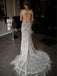 Newest Bateau Backless Lace Mermaid Charming Long Cheap Wedding Dresses, WDS0038