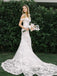 Off-The-Shoulder Lace Appliqued Tulle Long Cheap Wedding Dresses, WDS0073