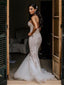 Sweetheart Lace Mermiad Backless Long Cheap Wedding Dresses, WDS0049