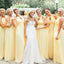 Long Chiffon Halter Backless Yellow Bridesmaid Dresses Plus Size, TYP1201